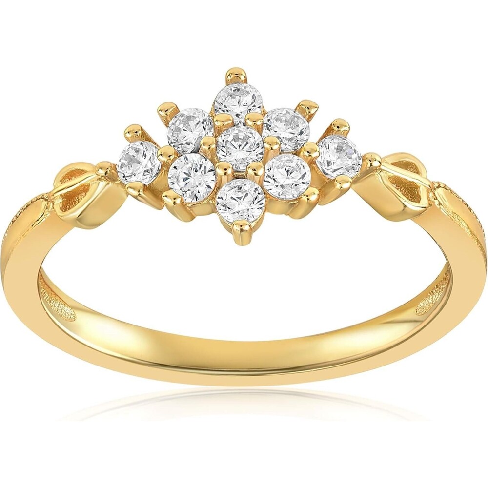BLUSH & BAR SARAH SNOWFLAKE RING 18K GOLD VERMEIL SIZE 6